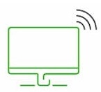 Icon: moderner Computer mit WLAN-Symbol