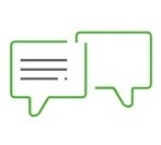 Icon: zwei Sprechblasen als Symbol für Feedback