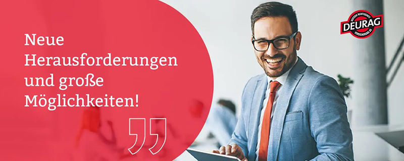 Ein lachender Geschäftsmann mit Tablet - Neue Herausforderungen und große Möglichkeiten!