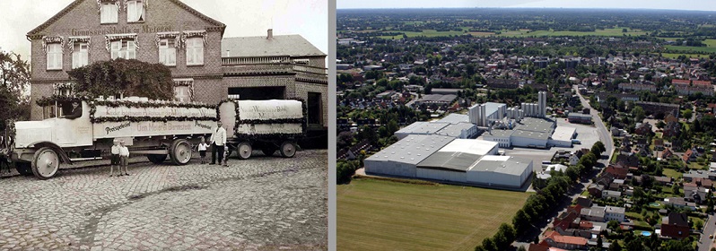 Alte und moderne Fabrikansicht