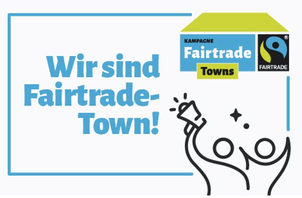 Kampagne Fairtrade Towns mit Schriftzug und Fairtrade-Logo
