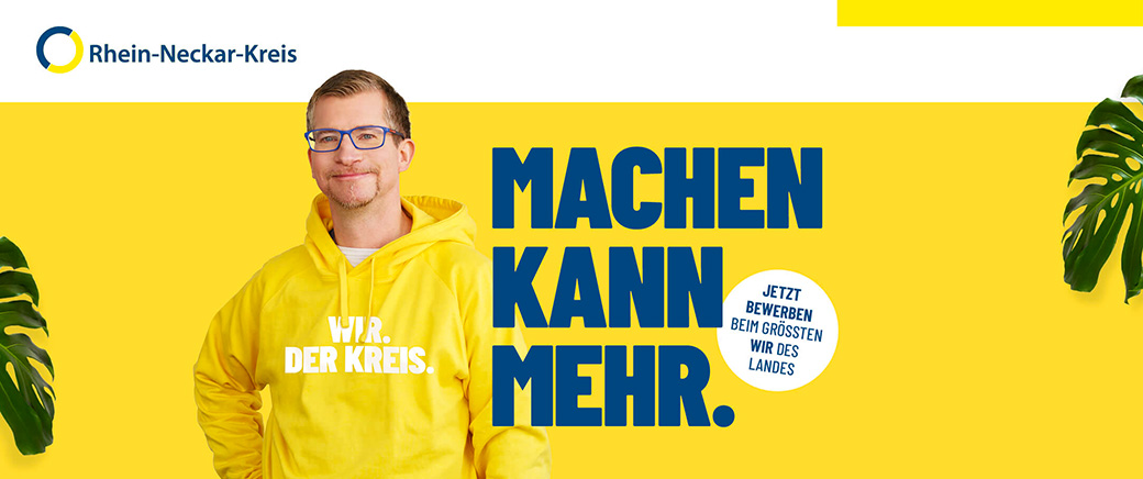Rhein-Neckar-Kreis - Frau im gelben Hoodie - Jetzt bewerben beim grössten wir des Landes. - MACHEN KANN MEHR.