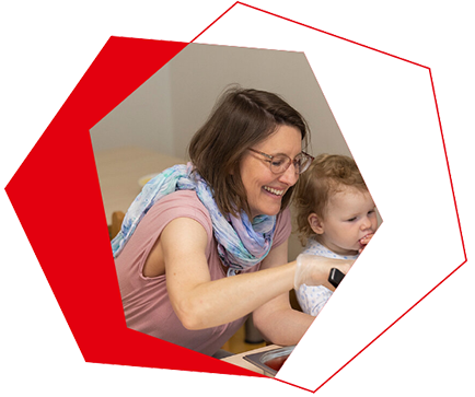 Frau und Kinder