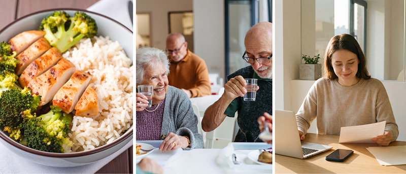Fotocollage – Menschen und Essen