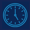 Icon einer Uhr als Symbol für flexible Arbeitszeiten